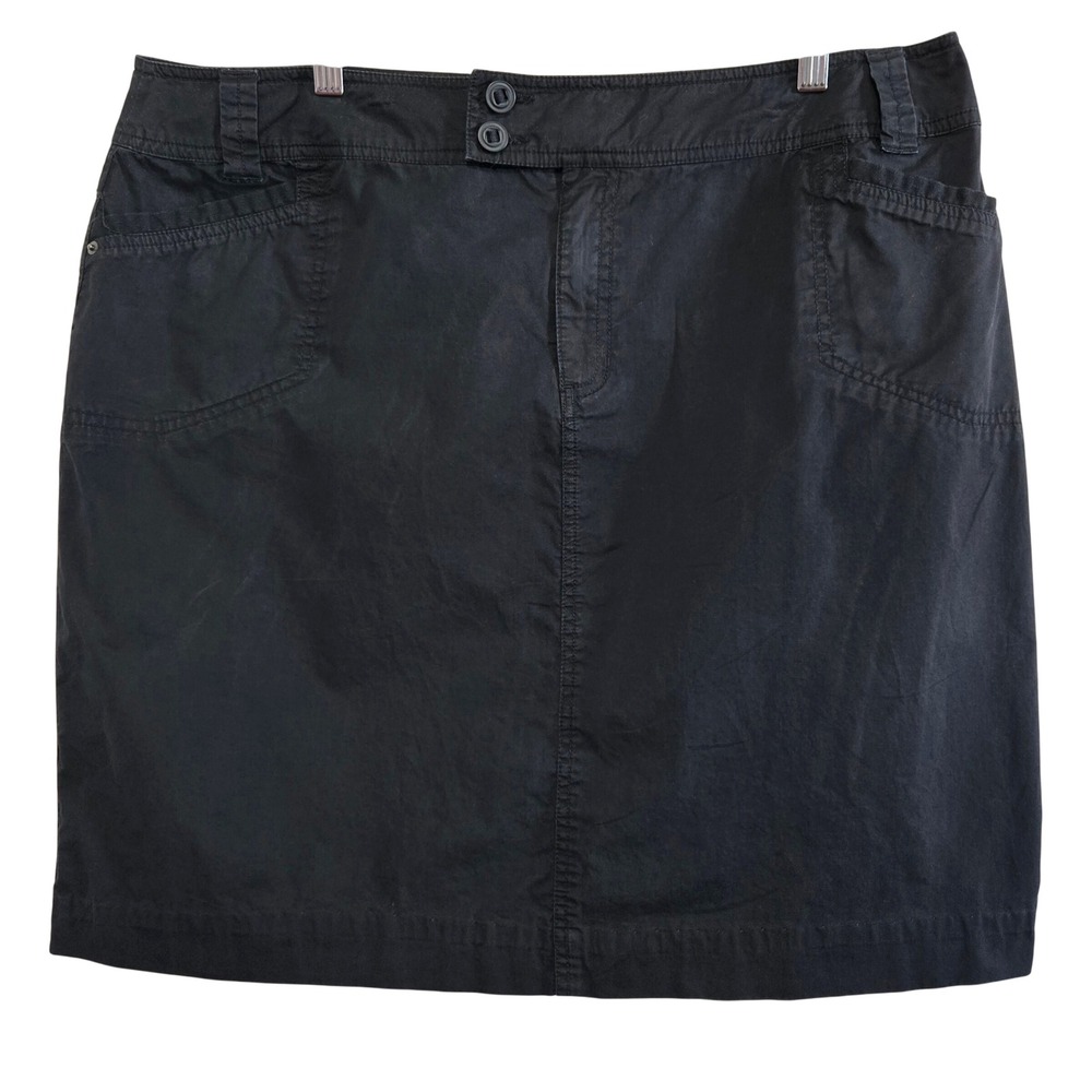 Tribal Black Modern Indie Chic Cotton Utility Cargo Mini Skirt Women 14 Pockets